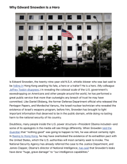 Why Edward Snowden Is a Hero - The New Yorker