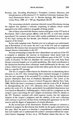 Decoding Revelation`s Trumpets: Literary Allusions