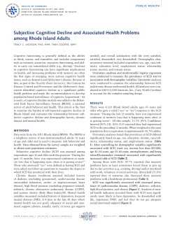 Subjective cognitive decline and associated health problems among