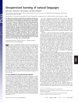 Unsupervised learning of natural languages
