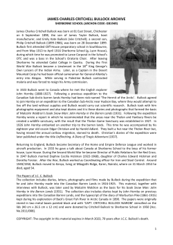 JAMES CHARLES CRITCHELL BULLOCK ARCHIVE