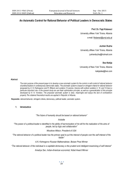 An Axiomatic Control for Rational Behavior of Political Leaders in