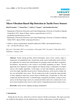 Micro-Vibration-Based Slip Detection in Tactile Force Sensors