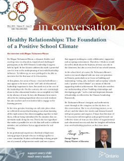 Healthy Relationships: The Foundation of a Positive School Climate