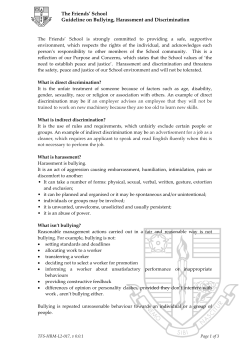 The Friends` School Guideline on Bullying, Harassment and