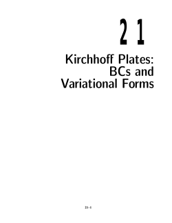 21 Kirchhoff Plates: BCs and Variational Forms