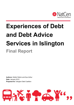 Experiences of Debt and Debt Advice Services in