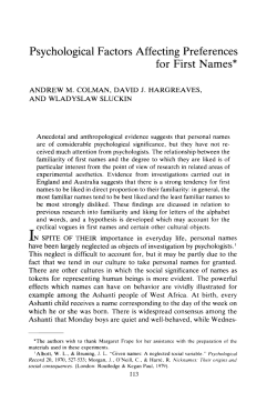 Psychological factors affecting preferences for first names