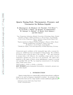 Quartz Tuning Fork: Thermometer, Pressure