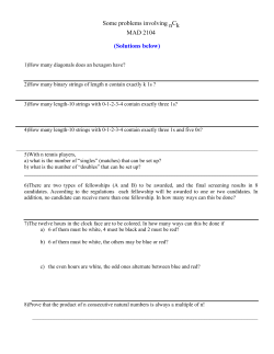 Some problems involving nCk MAD 2104 (Solutions