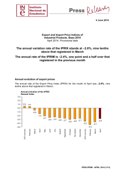 The annual variation rate of the IPRIX stands at &ndash;2.8%, nine tenths