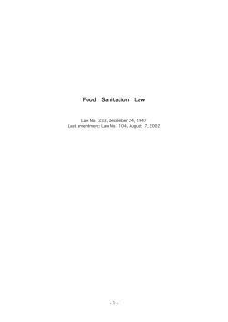 Food Sanitation Law - Trazabilidad Panama