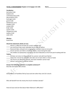 TO KILL A MOCKINGBIRD Chapters 12-13 (pages 115