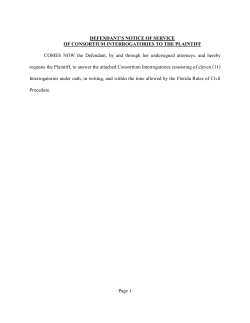 Defendant`s Notice of Service of Consortium Interrogatories to the
