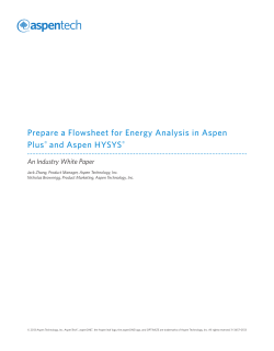 Prepare a Flowsheet for Energy Analysis in Aspen Plus