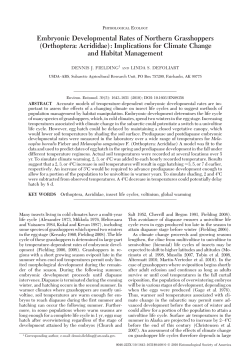 Embryonic Developmental Rates of Northern Grasshoppers
