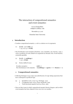The interaction of compositional semantics and event semantics