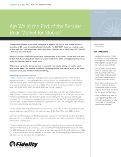 Are We at the End of the Secular Bear Market for Stocks?