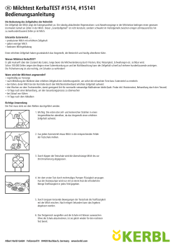 DE Milchtest KerbaTEST #1514, #15141 Bedienungsanleitung