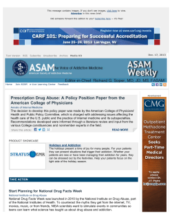 Prescription Drug Abuse: A Policy Position Paper from the American