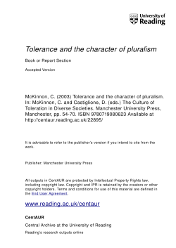 Tolerance and the character of pluralism