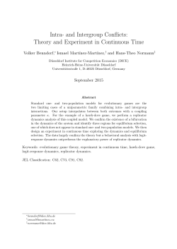 Intra- and Intergroup Conflicts: Theory and