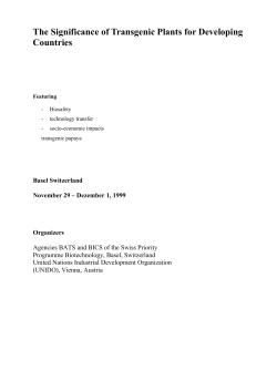 The Significance of Transgenic Plants for Developing