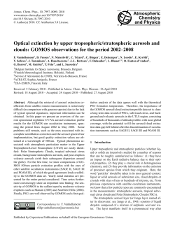 Optical extinction by upper tropospheric/stratospheric aerosols and