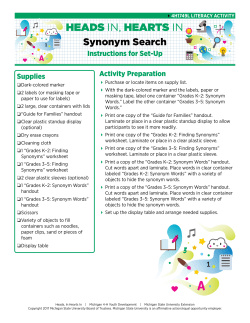 Synonym Search - MSU Extension
