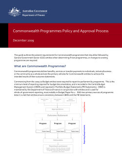 Commonwealth Programmes Policy and Approval Process