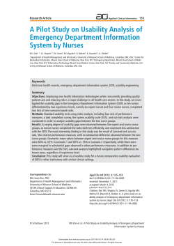 A Pilot Study on Usability Analysis of Emergency