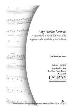 Rory Fratkin, baritone - DigitalCommons@CalPoly