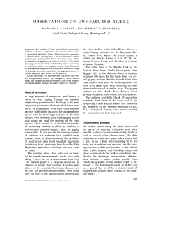 OBSERVATIONS ON UNMEASURED RlVERS