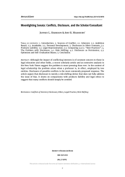Moonlighting Sonata: Conflicts, Disclosure, and the Scholar
