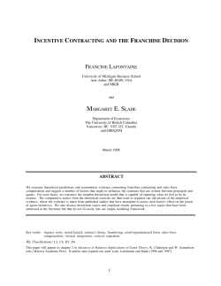 incentive contracting and the franchise decision