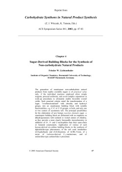 Carbohydrate Synthons in Natural Product Synthesis