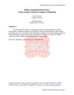 Hobbs communication devices: Using variance analysis to