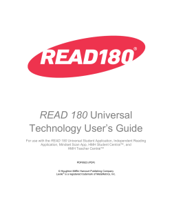 READ 180 Universal Technology User`s Guide