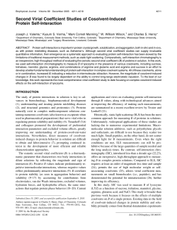 Second Virial Coefficient Studies of Cosolvent