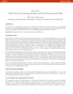 SAS&reg; Macros for Generating Abridged and Cause