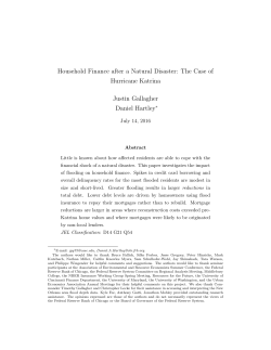 Household Finance after a Natural Disaster: The Case of Hurricane