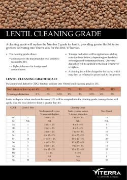 lentil cleaning grade