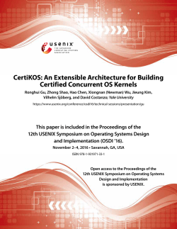 CertiKOS: An extensible architecture for building certified concurrent