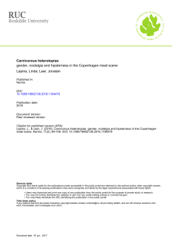 Carnivorous heterotopias gender, nostalgia and