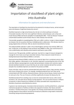 Importation of stockfeed of plant origin into Australia