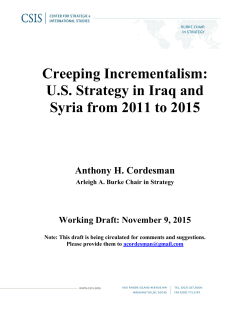 Creeping Incrementalism: US Strategy in Iraq and Syria from 2011 to