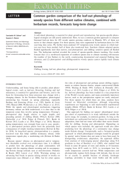 Common garden comparison of the leafout phenology