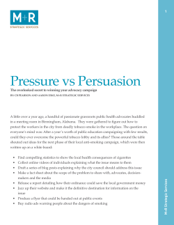 Pressure vs Persuasion - American Public Health Association
