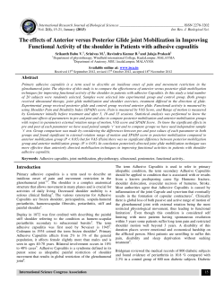 The effects of Anterior versus Posterior Glide joint Mobilization in