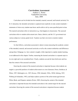 Curriculum Assessment